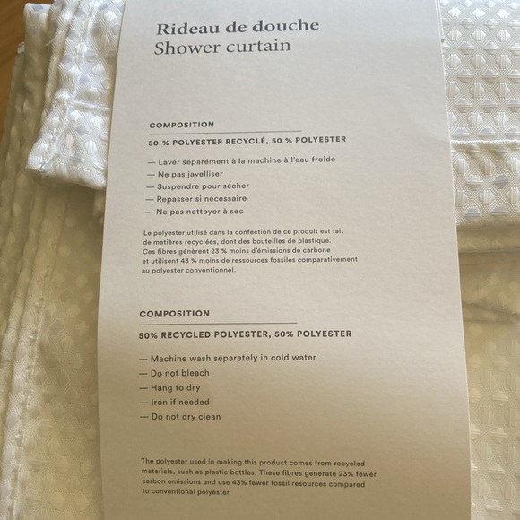 Simons Maison White Waffle Shower Curtain - Picture 4 of 4